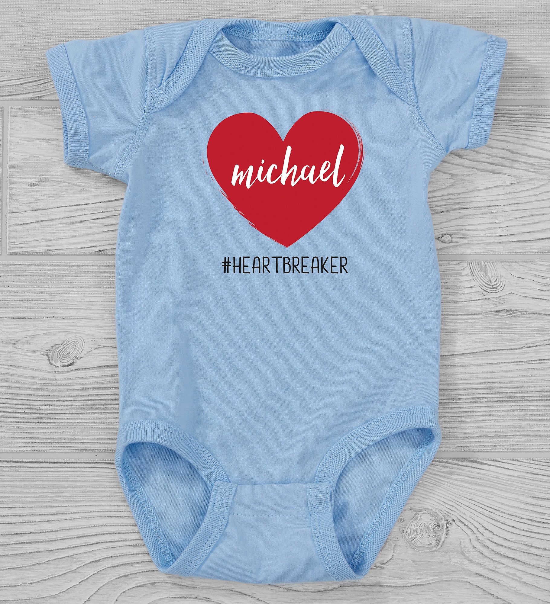 Scripty Heart Personalized Valentine's Day Baby Clothing